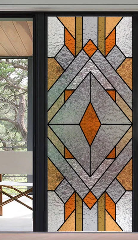 Frosted Stained Glass Window Film, 3D Matte, Static Cling,Privacy, Door Sticker,Customized for Kitchen, Office, Home Decor