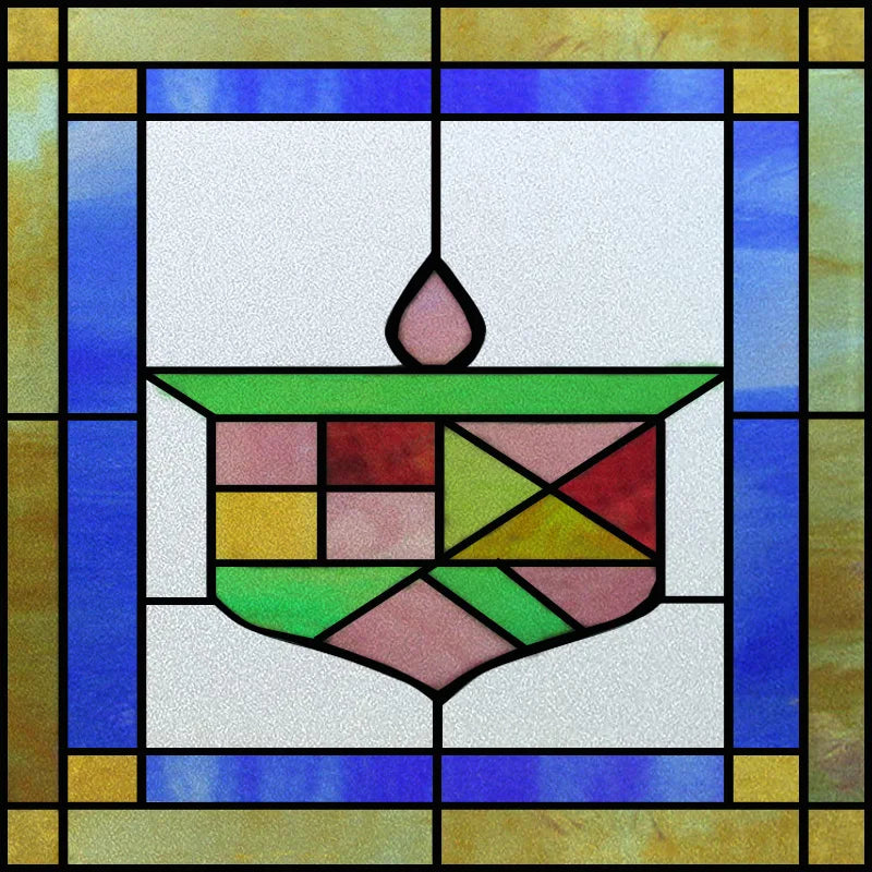 Custom Size Window Film, Stained Glass Sticker, Western Style, Privacy Frosted, Static Cling, Door, Office Home Decal