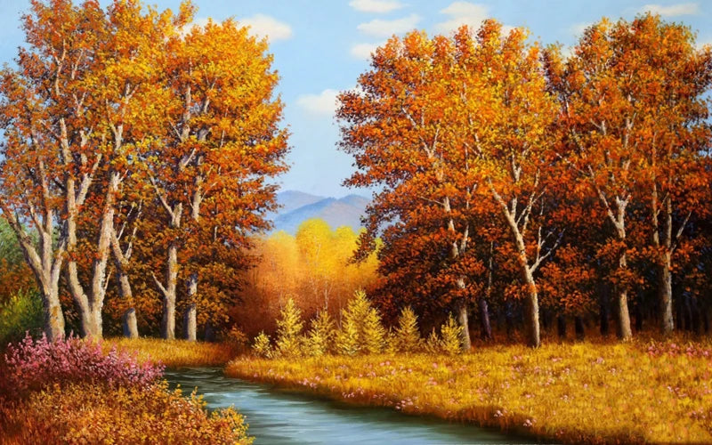 Window Film Stained Glass Stickers,Custom size Static Cling Frosted Privacy, Landscape,Tree Print For Transom Window Glass Home