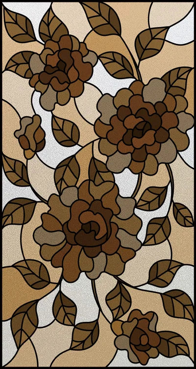 Window Film Stained Glass Stickers,Custom size Static Cling Rose,Flower Privacy Films Door Sticker Kitchen Office Home Decor