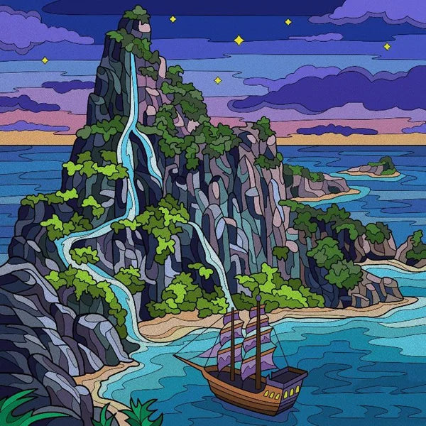 Frosted Stained Glass Window Film, Customized Ocean Boat Color, Static Cling Sticker,Home Decor Foil, Treatment