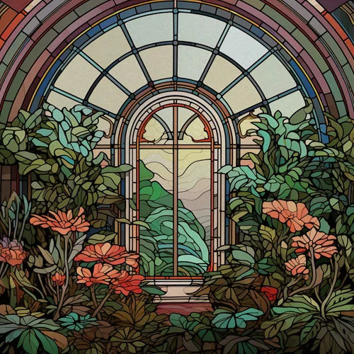 Custom size Window Film Stained Glass Films Frosted Privacy Static Cling Retro Flower Sticker Bathroom Skylight Decor