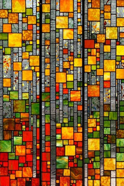 Frosted Stained Glass Window Film, Opaque  Privacy Static Cling , Home-Decor, Sun Catcher Rainbow Color, Window Covering