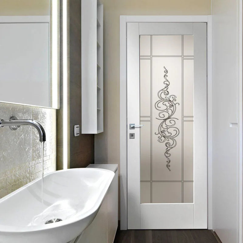 Custom Size Stained Glass Window Film, Frosted Privacy, Static Cling, Retro Country, Door Sticker, Bathroom, Office, Home Decor