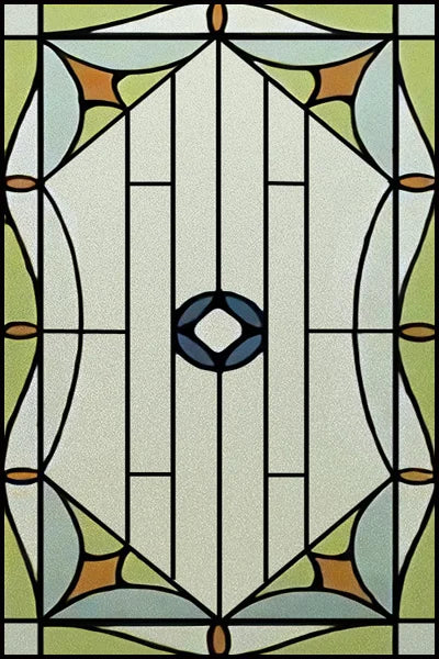 Custom Size Stained Glass Window Film Frosted Privacy Static Cling Retro Prairie Style Stickers Shower Kitchen Office Home Decor