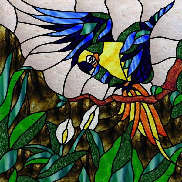 Window Film Stained Glass Films Static Cling Stickers for Bathroom Kitchen Office Home Decor,Birds Peacock,Heron,Owl,Custom size