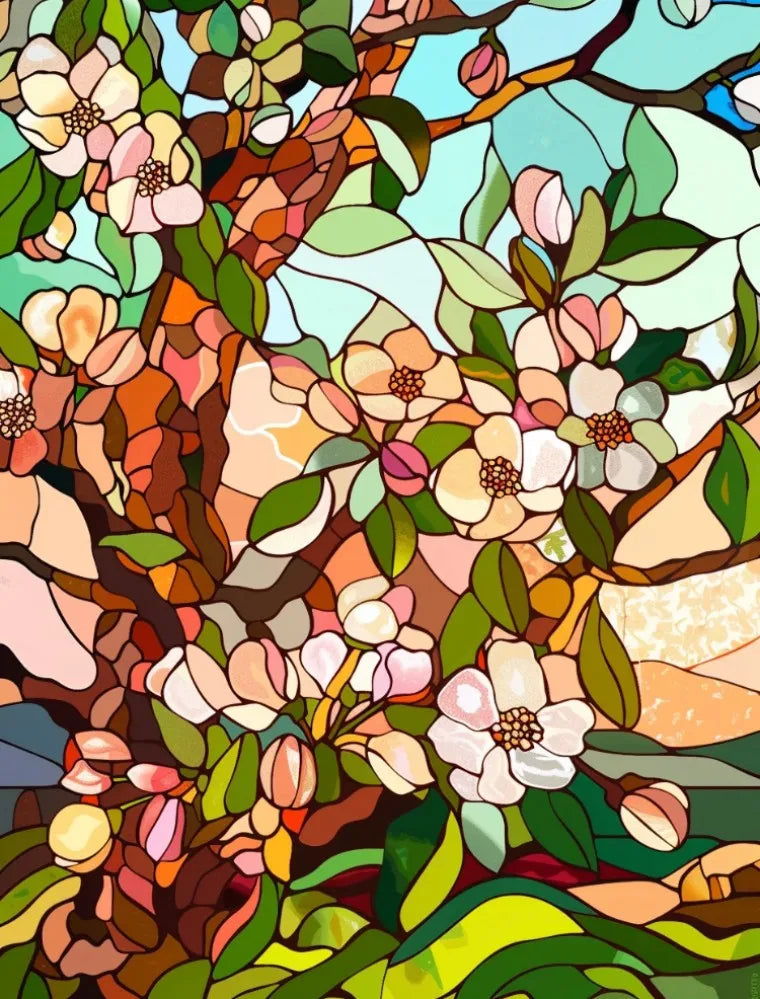 Stained Glass Window Film, Frosted Window Film, ,Privacy,No Glue, Static Cling, Home Decorative Flower