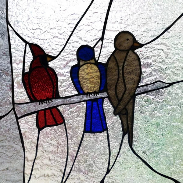 Custom size 3D Matte Window Film Stained Glass Decorative Uv Window Sticker Privacy Frosted Static Cling for Glass,Birds
