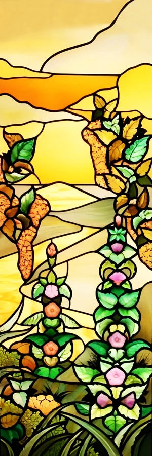 Custom Size Stained Glass Window Film,Frosted Privacy Static Cling,Retro Stickers,Kitchen Bathroom Door Home Decor