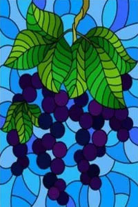 Custom Size Stained Glass Window Film Fruit Pattern Grape Mango Watermelon For Rectangular Shape Glass Office Door Home Decor
