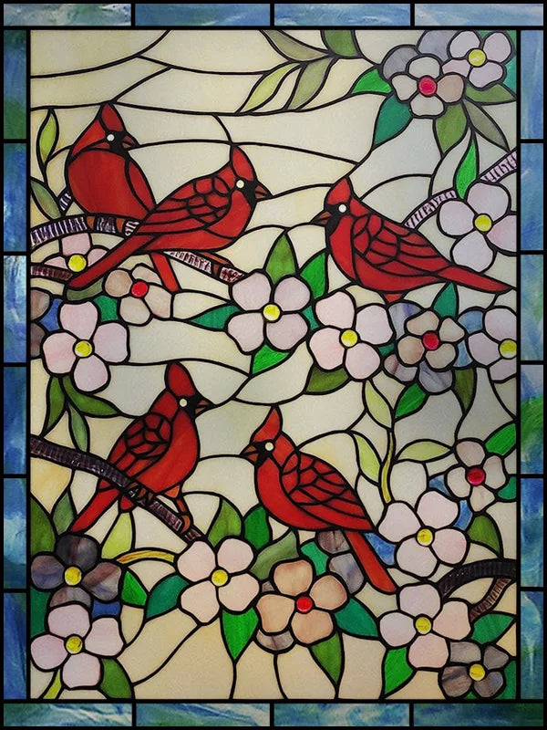 Frosted Stained Glass Window Film, Customized Art, Peacock Hummingbird Static Cling Sticker,Home Decor, Treatment