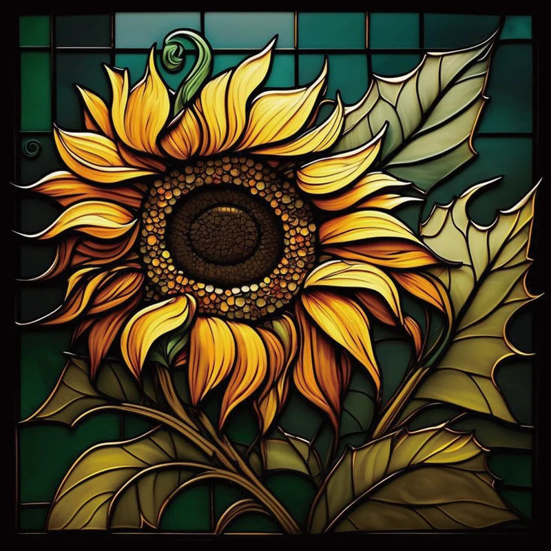 Custom size Window Film Stained Glass Films Frosted Privacy Static Cling Sunflower Sticker Bathroom Skylight Decor