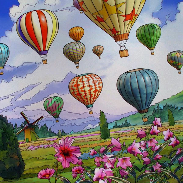 Custom size Stained Glass Wndow Film,Satic Cling Window Films,Decor Foil Stickers Window Treatment For Square Glass Hot air ball