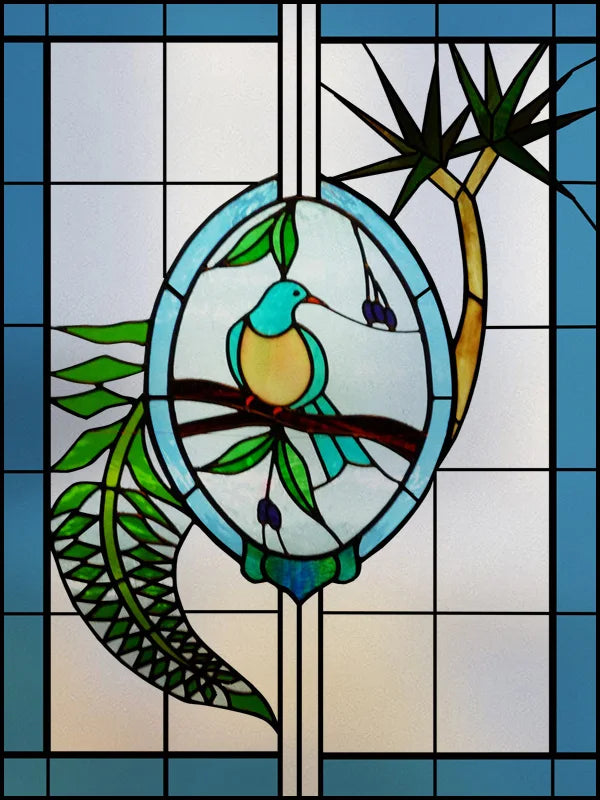 Frosted Stained Glass Window Film, Customized Art, Peacock Hummingbird Static Cling Sticker,Home Decor, Treatment