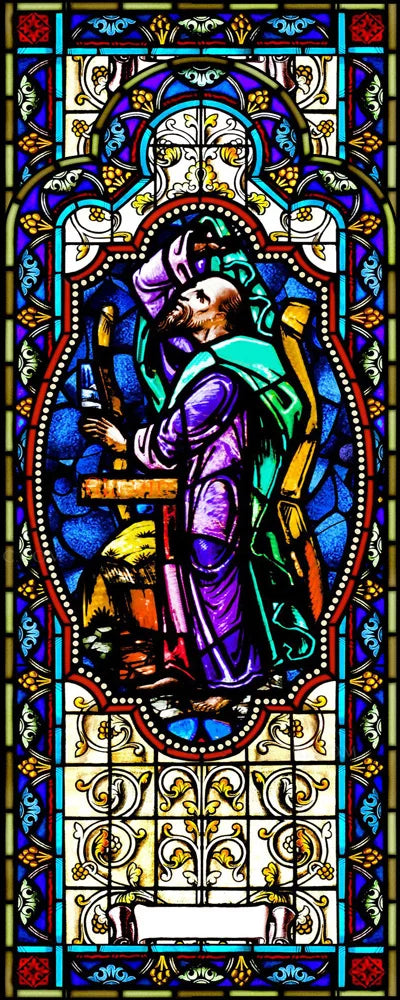 Religious Stained Glass Films,Frosted Window Sticker,Christ Gothic Styles Painting, Church Prayer Room, House of Worship Home