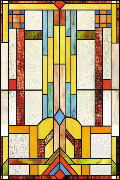 Custom Size Stained Glass Window Film Frosted Privacy Static Cling Retro Prairie Style Stickers Shower Bathroom Office Home Deco