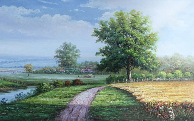 Window Film Stained Glass Stickers,Custom size Static Cling Frosted Privacy, Landscape,Tree Print For Transom Window Glass Home