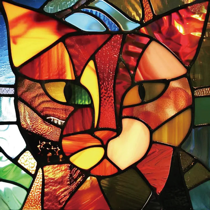 Custom size Window Film Stained Glass Films Frosted Privacy Static Cling cat Sticker Bathroom Skylight Decor