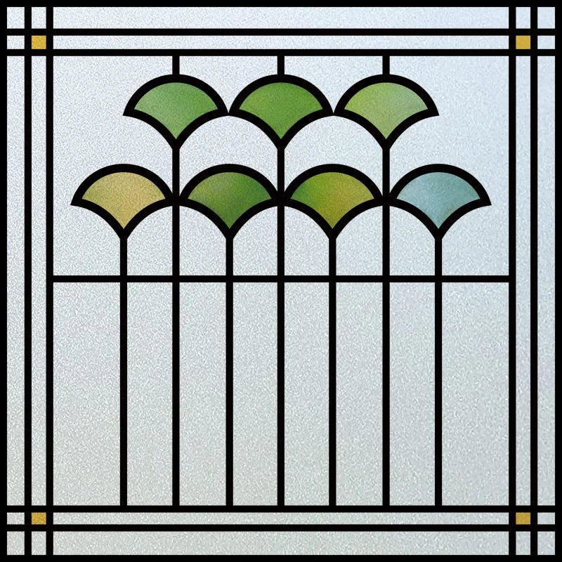 Custom Size Stained Glass Window Film Frosted Privacy Static Cling Retro Prairie Matte Stickers Shower Kitchen Office Home Decor