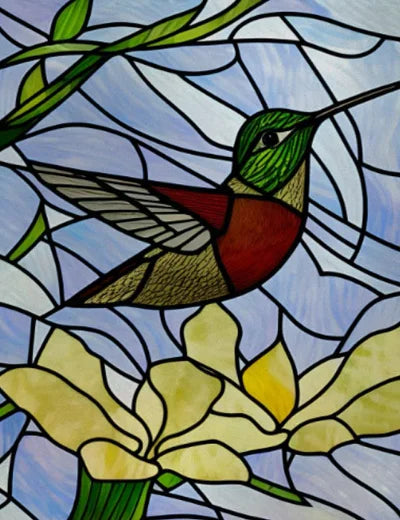 Custom Size Window Stained Glass Films,Bird,Peacock, Static Cling Stickers For Bathroom Bedroom Door Office Home Decor