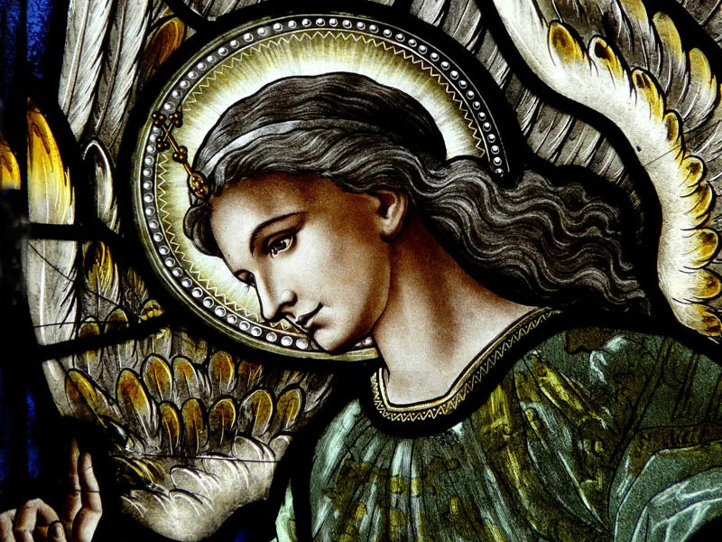 Custom Size Stained Glass Window Film, Frosted Privacy, Static Cling, Church, Mythological People, Transom Window, Home Decor