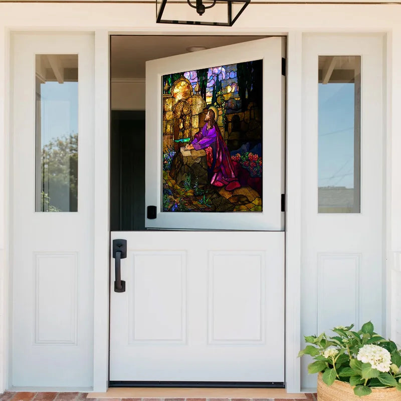 Window Film Frosted Stained Glass Films Customized Chris/Jesus/Mary Pictures,Church, Chapel Prayer Room Home Decor