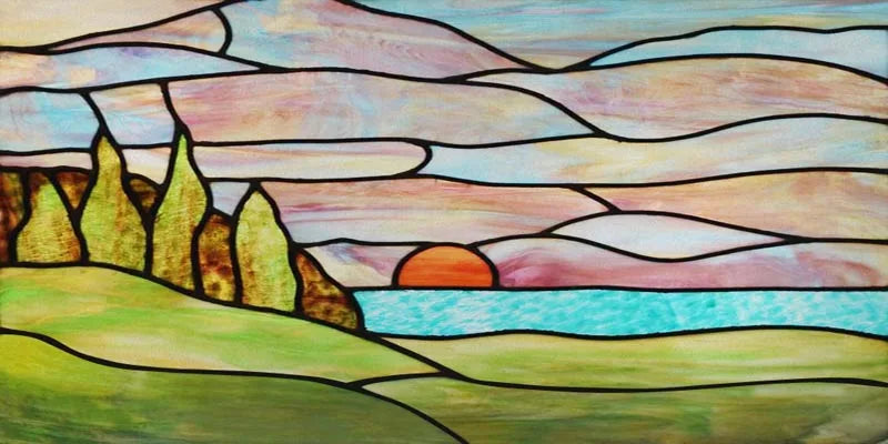 Custom Size Window Film, Stained Glass, Decorative Window Sticker, Privacy Frosted Static Cling, Home Decal