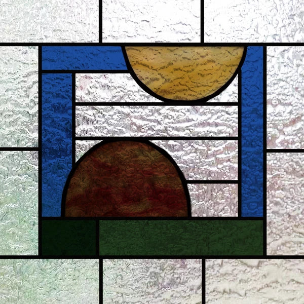 European Church Mosaic Stained Glass Films,Window Stickers Static Cling,Sun, Mosaic, Custom made to fit any Window Size or Shape