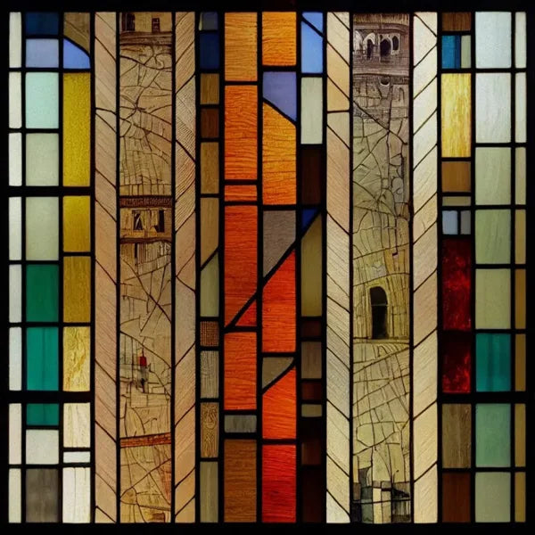 Stained Glass Window Film, Frosted Privacy Static Cling, Retro Stickers for Bathroom, Cabinet, Door, Home Decor, Skylight Covers