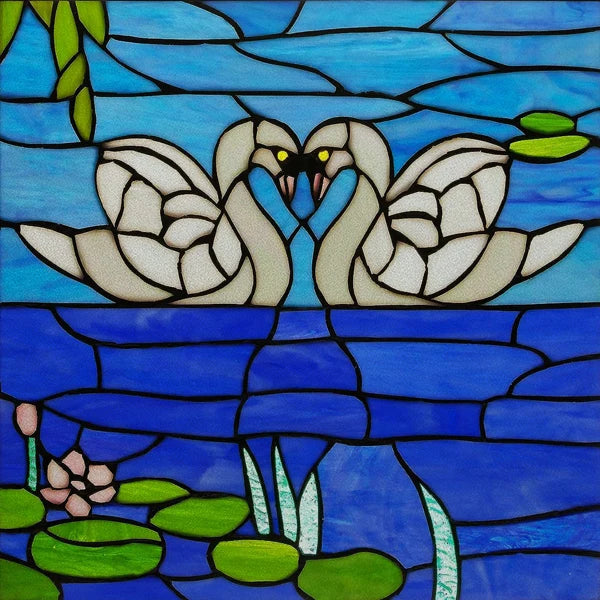 Custom Size Stained Glass Window Film Opaque Frosted Privacy Protection Removable Static Cling Home-Decor Animal Window Covering