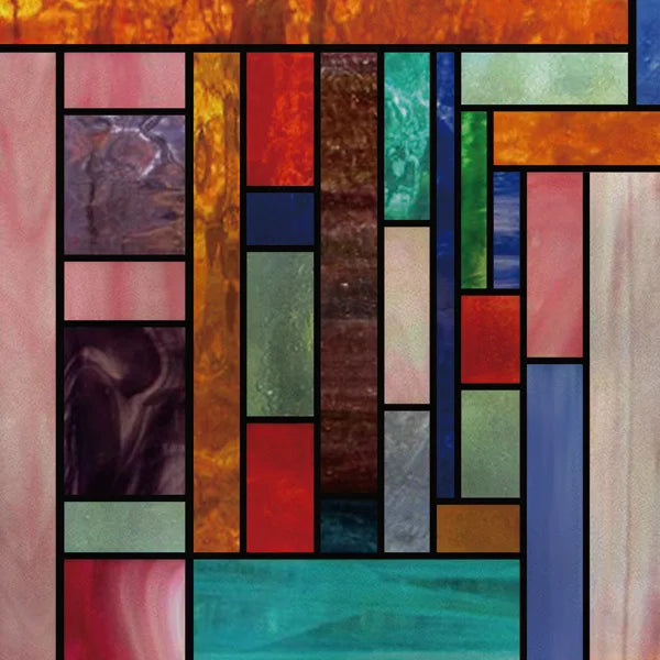 Window Film Frosted Stained Glass Films,Customized Art Design Mosaic Static Cling Sticker,Home Decor Foil Window Treatment