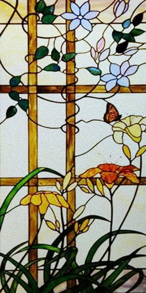 Frosted Stained Glass Window Film, Church Static Cling,Door Sticker,Print SunFlower,Tree,Fruit,Birds,Home Decor, Customized