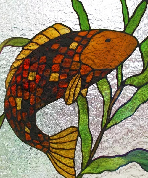 Custom size Glass Films Stained Glass Stickers Static Cling Frosted Privacy PVC Print Flower,Cat,Fish For Window Door Home Decor