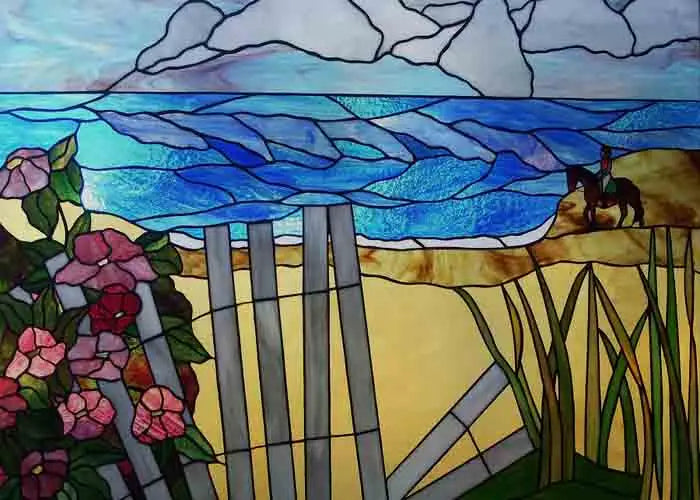 Glass Films Window Sticker Static Cling Frosted Home Decor Private Tint-Film For Door Window Cabinet Wardrobe Landscape Sea