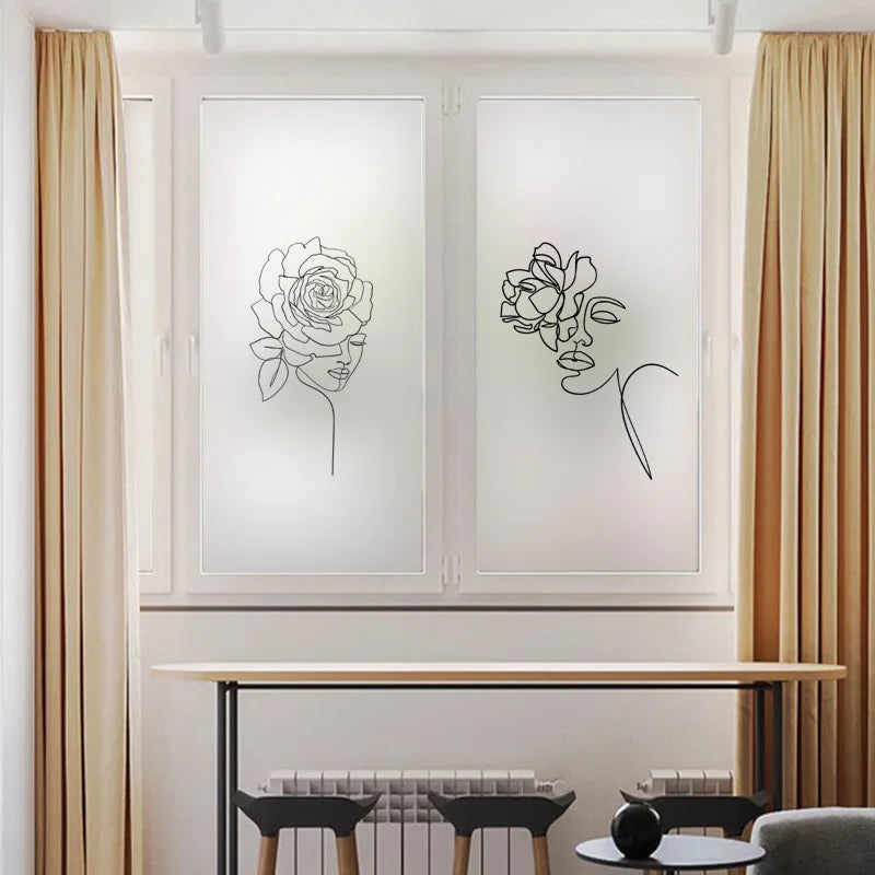 Custom Size Window Glass Films Window Film Static Cling Art Pictures Beauty Women Nude Girl Shower Nordic Obscure Stickers