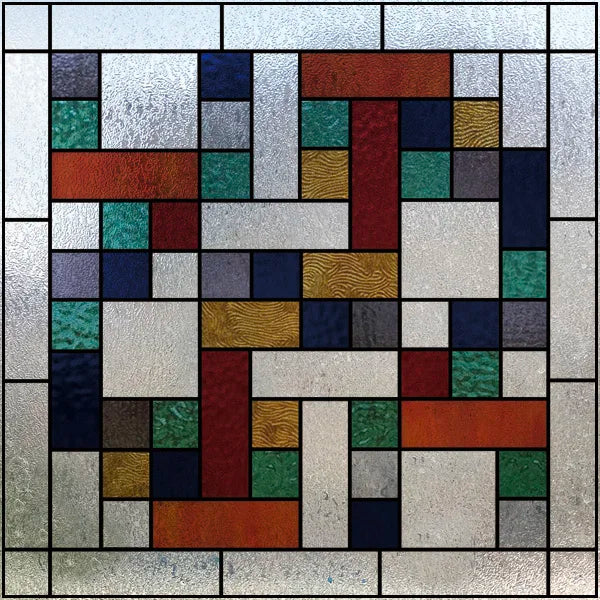 Window Film Frosted Stained Glass Films,Customized Art Design Mosaic Static Cling Sticker,Home Decor Foil Window Treatment