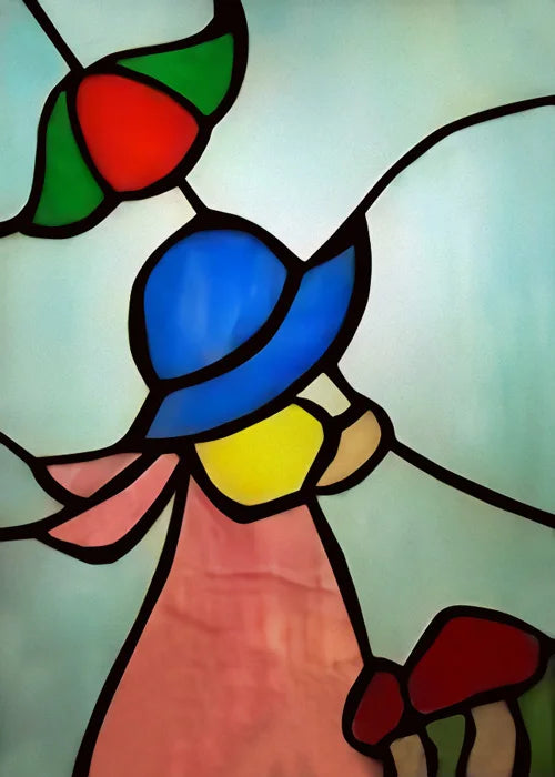 Stained Glass Window Film, Frosted Glass Sticker, Forest，Custom Size, Animals, Plants, Kids Room Door, Poster, Home Decor