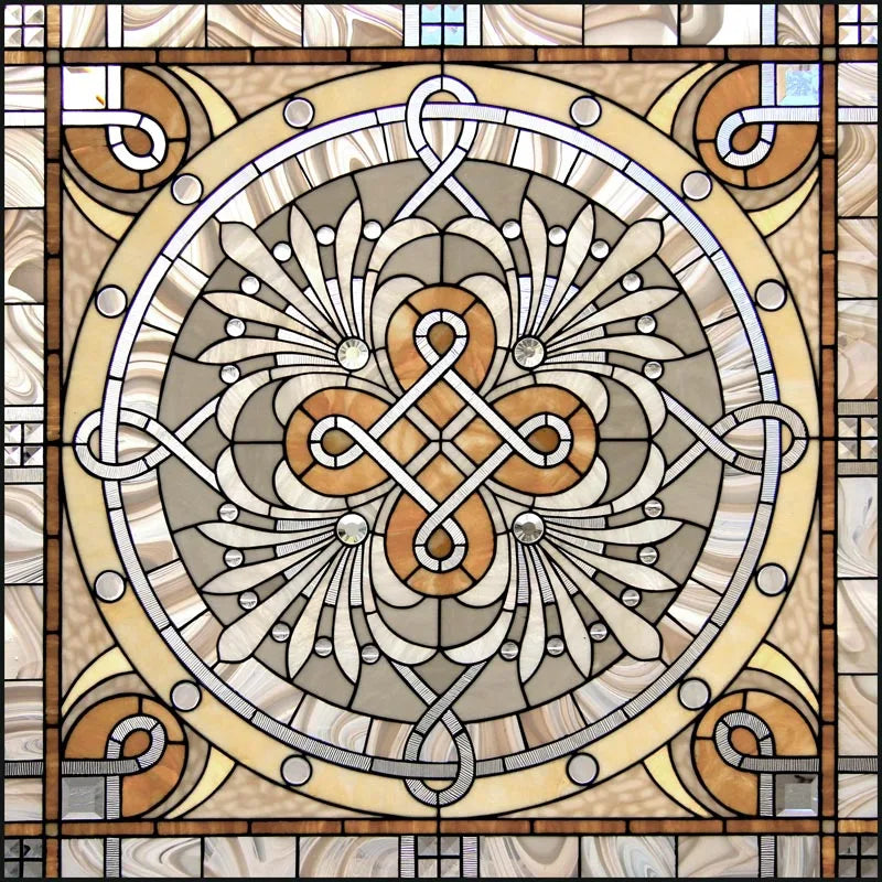 Stained Glass Window Film Frosted Glass Sticker,Custom made to fit any Window Size or Shape,Kitchen Bathroom Door Home Decor