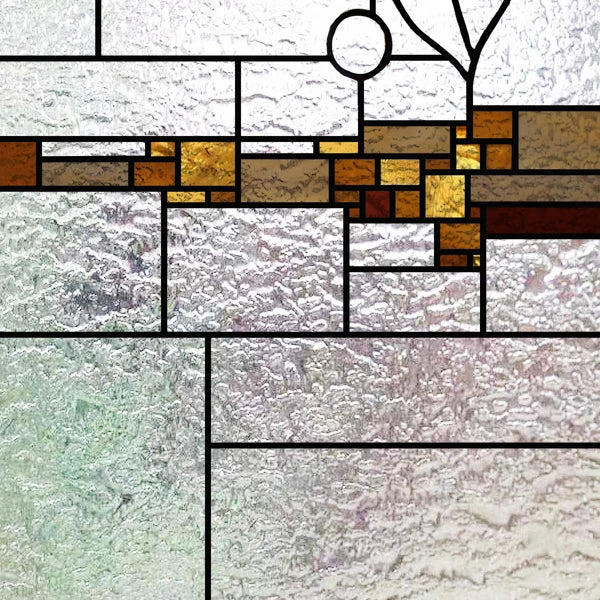 European Church Mosaic Stained Glass Films,Window Stickers Static Cling,Sun, Mosaic, Custom made to fit any Window Size or Shape