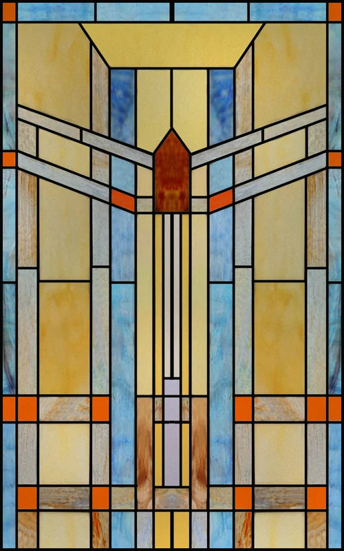 Frosted Stained Glass Window Film, Customized Privacy, Static Cling,Arts and Crafts, Prairie, Art ,Office, Home Decor