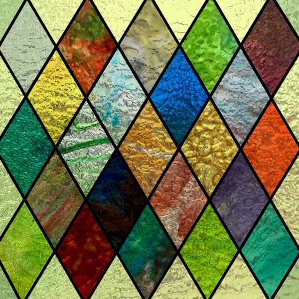 European Church Mosaic Stained Glass Films,Window Stickers Static Cling,Sun, Mosaic, Custom made to fit any Window Size or Shape