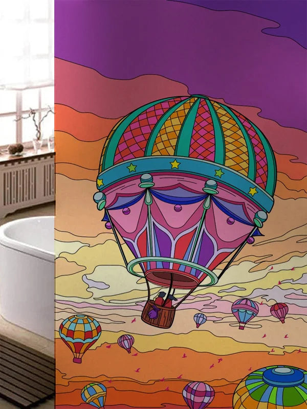 Stained Glass Window Film, Frosted Glass Sticker, Custom Size Castle Cartoon Pattern for Kids Room Door, Poster, Home Decor