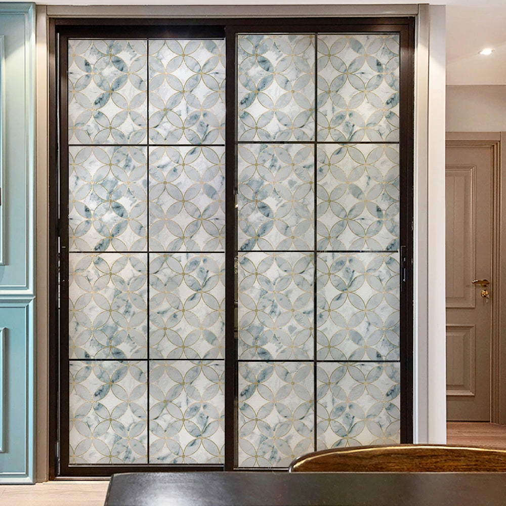 Opaque Frosted Glass Window Film Privacy Glass Stickers Modern Geometric Art Window Decoration for Home Decor Static Cling 2020