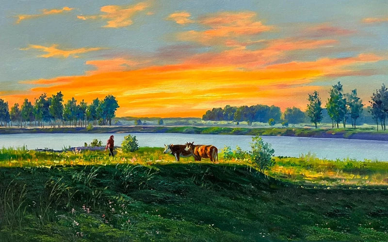 Window Film Stained Glass Stickers,Custom size Static Cling Frosted Privacy, Landscape,Tree Print For Transom Window Glass Home