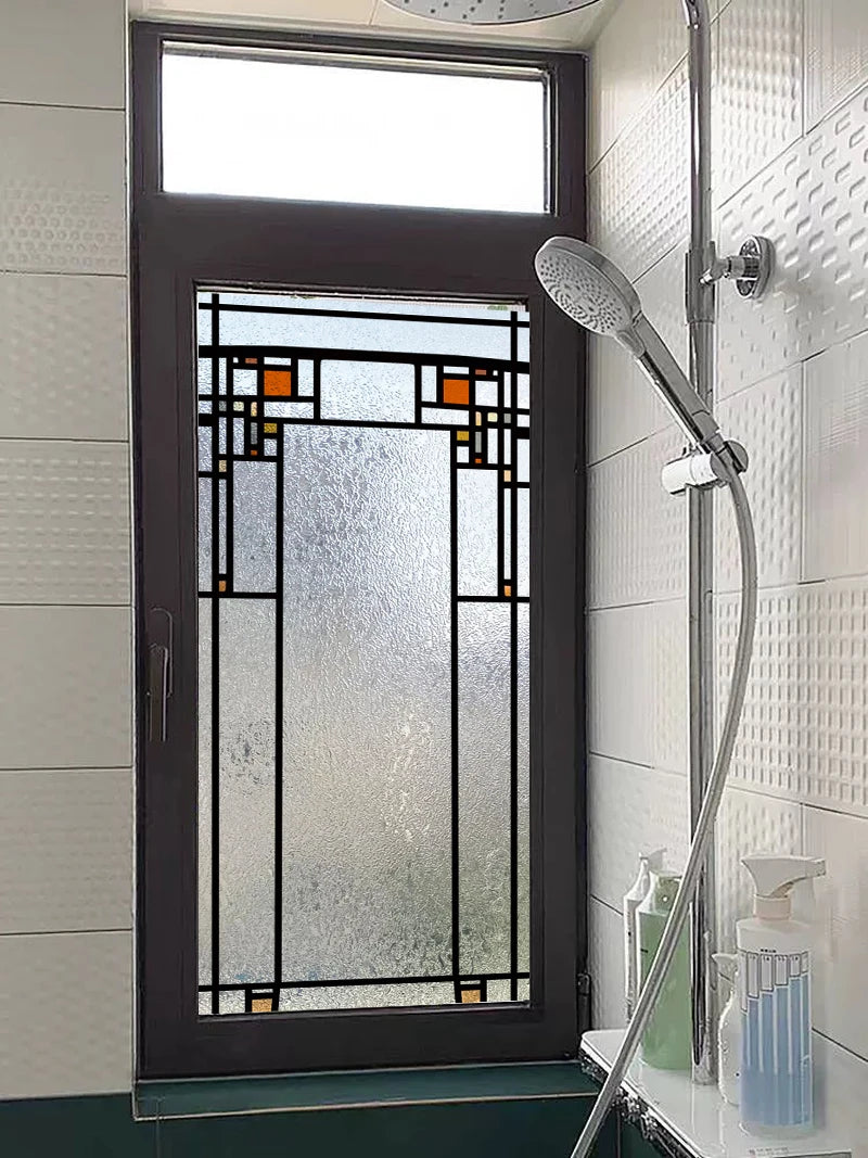 Custom Glass Window Film Static Cling,3D Frosted Glass Films Prairie Style,Home Foil Stickers,Prevent ran into Door,Home Decor