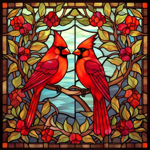 Stained Glass Window Film,Frosted Static Cling,Custom made to fit Window Size or Shape,Kitchen Bathroom Door Decor Peacock birds