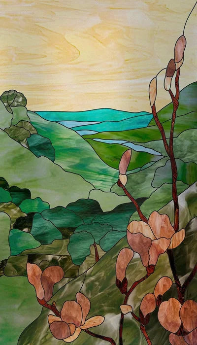 Window Film Frosted Stained Glass Films Customized Art Decor Design Flower Static Cling Sticker,Home Decor Foil Window Treatment