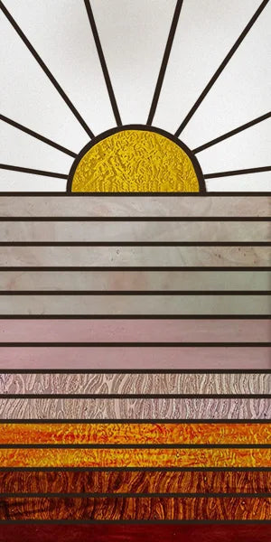 Custom Size Window Film, Stained Glass Stickers, Static Cling, Frosted Privacy Print, Sun,Sailboat,for Window Door, Home Decor