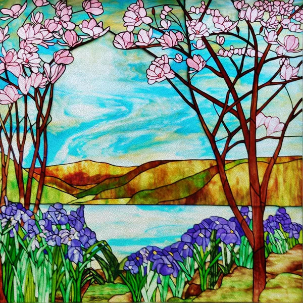 Custom Size Stained Glass Film,3D Frosted Static Cling Window Films,Decor Foil Stickers, Window Treatment for Square Glass Door