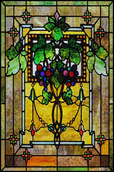 Stained Glass Window Films,Static Cling, Customized Retro Vintage Sticker,Frosted,Privacy, Easy to install